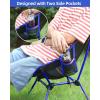 Sportneer Camping Chairs, Lightweight Outdoor Chairs with 2 Side Pockets & Storage Bag, Foldable & Portable Lawn Chairs for Camping Hiking Lawn Picnic Beach Outdoor Travel (1, Black)(Blue  2 Pack)