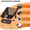 Sportneer Camping Chairs, Lightweight Outdoor Chairs with 2 Side Pockets & Storage Bag, Foldable & Portable Lawn Chairs for Camping Hiking Lawn Picnic Beach Outdoor Travel (1, Black)(Orange)