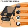 Sportneer Camping Chairs, Lightweight Outdoor Chairs with 2 Side Pockets & Storage Bag, Foldable & Portable Lawn Chairs for Camping Hiking Lawn Picnic Beach Outdoor Travel (1, Black)(Black)
