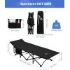 Sportneer Camping Cot: 1200D Double Layer Oxford Camping Cots for Adults – Heavy-Duty Foldable Cots for Camping Travel Tent Day Outdoor & Home Guest, Camping Cots with Mattress Carry Bag & 2 Pockets(Black+black)