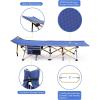 Sportneer Camping Cot: 1200D Double Layer Oxford Camping Cots for Adults – Heavy-Duty Foldable Cots for Camping Travel Tent Day Outdoor & Home Guest, Camping Cots with Mattress Carry Bag & 2 Pockets(Blue+blue)