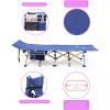 Sportneer Camping Cot: 1200D Double Layer Oxford Camping Cots for Adults – Heavy-Duty Foldable Cots for Camping Travel Tent Day Outdoor & Home Guest, Camping Cots with Mattress Carry Bag & 2 Pockets(Blue+purple)