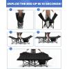 Sportneer Camping Cot: 1200D Double Layer Oxford Camping Cots for Adults – Heavy-Duty Foldable Cots for Camping Travel Tent Day Outdoor & Home Guest, Camping Cots with Mattress Carry Bag & 2 Pockets(Black+black)