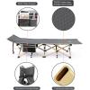 Sportneer Camping Cot: 1200D Double Layer Oxford Camping Cots for Adults – Heavy-Duty Foldable Cots for Camping Travel Tent Day Outdoor & Home Guest, Camping Cots with Mattress Carry Bag & 2 Pockets(Grey+grey)