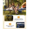Sportneer Camping Cot: 78.3″x28.7″x14.6″ Comfort Cot Bed for Camping Traveling Guest Bed, Sleeping Cots for Adults with Side Pockets & Storage Bag – Ease of Assembly, Support 330 Lbs(Blue)