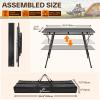 Sportneer Camping Table: 35.4”x20.5’’ Adjustable Height Aluminum Folding Table with Top Mesh Layer – Roll Up Camping Table for Outdoor Camp Picnic Beach RV Backyards Kitchen BBQ(Black)