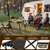 Sportneer Camping Table: 35.4”x20.5’’ Adjustable Height Aluminum Folding Table with Top Mesh Layer – Roll Up Camping Table for Outdoor Camp Picnic Beach RV Backyards Kitchen BBQ(Black)