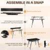 Sportneer Camping Table: 35.4”x20.5’’ Adjustable Height Aluminum Folding Table with Top Mesh Layer – Roll Up Camping Table for Outdoor Camp Picnic Beach RV Backyards Kitchen BBQ(Black)