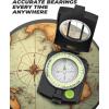 Sportneer Compass: Accurate Durable Lightweight Orienteering Compass with Strap and Carrying Case, Glow in The Dark Waterproof Hiking Essentials for Camping Backpacking, Best Survival Gifts for Kids(Black)
