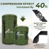 Sportneer Compression Sack, 13L/20L/40L/50L Sleeping Bag Stuff Sack, Tear-Resistant Ultralight Sleeping Bag Compression Sack-Space Saving Gear for Camping Hiking Travel(Army Green)