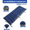Sportneer Cot Mattress: 2″ Thick Soft Comfortable Camping Cot Mattress Pad for Sleeping – 75”x28”Cot Mattress Topper with Fix Straps for Single Bed/Camp Cot/Rv Bunk(Blue)