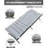 Sportneer Cot Mattress: 2″ Thick Soft Comfortable Camping Cot Mattress Pad for Sleeping – 75”x28”Cot Mattress Topper with Fix Straps for Single Bed/Camp Cot/Rv Bunk(Grey)