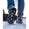 Sportneer Crampons： Ice Cleats for Shoes and Boots with 28 Spikes – Traction Slip-on Stretch Footwear for Walking and Shoveling on Ice and Snow – Lightweight for Women and Men(Black)