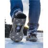 Sportneer Crampons： Ice Cleats for Shoes and Boots with 28 Spikes – Traction Slip-on Stretch Footwear for Walking and Shoveling on Ice and Snow – Lightweight for Women and Men(Grey)