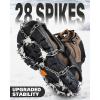 Sportneer Crampons： Ice Cleats for Shoes and Boots with 28 Spikes – Traction Slip-on Stretch Footwear for Walking and Shoveling on Ice and Snow(Gray)