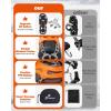 Sportneer Crampons： Ice Cleats for Shoes and Boots with 28 Spikes – Traction Slip-on Stretch Footwear for Walking and Shoveling on Ice and Snow(Orange)