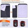 Sportneer Double Sleeping Bag: Queen Size 2 Person All Season for Warm & Cold Weather Camping Sleeping Bag with 2 Pillows, Waterproof Lightweight Large Size 86.6” x 59”(Black)