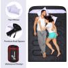 Sportneer Double Sleeping Bag: Queen Size 2 Person All Season for Warm & Cold Weather Camping Sleeping Bag with 2 Pillows, Waterproof Lightweight Large Size 86.6” x 59”(Black)
