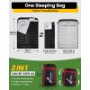 Sportneer Double Sleeping Bag: Queen Size 2 Person All Season for Warm & Cold Weather Camping Sleeping Bag with 2 Pillows, Waterproof Lightweight Large Size 86.6” x 59”(Black)