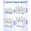 Sportneer Folding Table: Adjustable Height Camping Essentials 35.4″ L x 23.6″ W 2 Height with Mesh Layer – Compact & Portable Small Folding Table for Outdoor Camp Garden Picnic BBQ Dining Cooking(Purple)