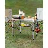 Sportneer Folding Table: Adjustable Height Camping Essentials 35.4″ L x 23.6″ W 2 Height with Mesh Layer – Compact & Portable Small Folding Table for Outdoor Camp Garden Picnic BBQ Dining Cooking(White)