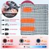Sportneer Heated Sleeping Bag with 5 Heating Zones, Warm Flannel Cold Weather Sleeping Bag for Adults, 3 Heat Levels USB Powered (Power Bank Not Included), Winter Camping & Outdoor Hiking(Rosa Red)