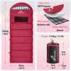 Sportneer Heated Sleeping Bag with 5 Heating Zones, Warm Flannel Cold Weather Sleeping Bag for Adults, 3 Heat Levels USB Powered (Power Bank Not Included), Winter Camping & Outdoor Hiking(Rosa Red)