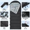 Sportneer Heated Sleeping Bag with 5 Heating Zones, Warm Flannel Cold Weather Sleeping Bag for Adults, 3 Heat Levels USB Powered (Power Bank Not Included), Winter Camping & Outdoor Hiking(Black)