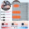Sportneer Heated Sleeping Bag with 5 Heating Zones, Warm Flannel Cold Weather Sleeping Bag for Adults, 3 Heat Levels USB Powered (Power Bank Not Included), Winter Camping & Outdoor Hiking(Brown)