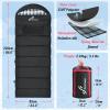 Sportneer Heated Sleeping Bag with 5 Heating Zones, Warm Flannel Cold Weather Sleeping Bag for Adults, 3 Heat Levels USB Powered (Power Bank Not Included), Winter Camping & Outdoor Hiking(Black)