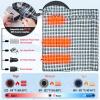 Sportneer Heated Sleeping Bag with 5 Heating Zones, Warm Flannel Cold Weather Sleeping Bag for Adults, 3 Heat Levels USB Powered (Power Bank Not Included), Winter Camping & Outdoor Hiking(Black)