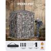 Sportneer Hunting Blind 270 Degree See Through Ground Blind with Silent Sliding Door & Windows for Deer Hunting, 2-3 Person Pop Up Ground Blind for Turkey and Deer with Carrying Bag