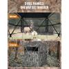 Sportneer Hunting Blind 270 Degree See Through Ground Blind with Silent Sliding Door & Windows for Deer Hunting, 2-3 Person Pop Up Ground Blind for Turkey and Deer with Carrying Bag