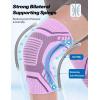Sportneer Knee Brace with Dual Side Stabilizers – Maximum Support Compression Knee Sleeve for Men & Women, Anti-Slip Knee Support for Running, Workout, Arthritis, ACL & Pain Relief (Black, Small(14.5″-16.5″))(Pink-Purple)