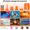 Sportneer Mini Air Pump: 1600mAh Rechargeable Air Pump for Inflatables with Hook, Magnetic and Light Function, Air Mattress Pump for Pool Floats, Sleeping Pads, Swimming Ring, Vacuum Storage Bags(Orange)