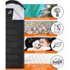 Sportneer Sleeping Bag, 3 Seasons Warm Cold Weather Sleeping Bags for Adults Kids Boys Girls with Compression Sack- Lightweight Camping Essentials Gear Accessories, Backpacking, Hiking(Black)