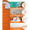 Sportneer Sleeping Bag, 3 Seasons Warm Cold Weather Sleeping Bags for Adults Kids Boys Girls with Compression Sack- Lightweight Camping Essentials Gear Accessories, Backpacking, Hiking(Orange)
