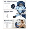 Sportneer Sleeping Bag for Adults & Kids, Cold Weather & Warm Waterproof Camping Sleeping Bag, Compact Portable for Camping Hiking & Travel(Dark Blue + Light Blue)