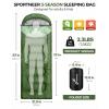 Sportneer Sleeping Bag for Adults & Kids, Cold Weather & Warm Waterproof Camping Sleeping Bag, Compact Portable for Camping Hiking & Travel(Green + Light Green)