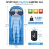 Sportneer Sleeping Bag for Adults & Kids, Cold Weather & Warm Waterproof Camping Sleeping Bag, Compact Portable for Camping Hiking & Travel(Light Blue + Dark Blue)