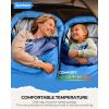 Sportneer Sleeping Bag for Adults & Kids, Cold Weather & Warm Waterproof Camping Sleeping Bag, Compact Portable for Camping Hiking & Travel(Light Blue + Dark Blue)
