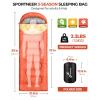 Sportneer Sleeping Bag for Adults & Kids, Cold Weather & Warm Waterproof Camping Sleeping Bag, Compact Portable for Camping Hiking & Travel(Orange + Yellow)