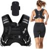 Sportneer Weighted Vest Woman: 8lb/12lb/15lb/20lb/25lb Weight Vest for Walking with Phone Bag, Adjustable Women Weighted Vest for Running Rucking Vest for Jogging Strength Training Weight Loss(Black)
