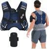 Sportneer Weighted Vest Woman: 8lb/12lb/15lb/20lb/25lb Weight Vest for Walking with Phone Bag, Adjustable Women Weighted Vest for Running Rucking Vest for Jogging Strength Training Weight Loss(Blue)