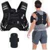 Sportneer Weighted Vest Woman: 8lb/12lb/15lb/20lb/25lb Weight Vest for Walking with Phone Bag, Adjustable Women Weighted Vest for Running Rucking Vest for Jogging Strength Training Weight Loss(Black)