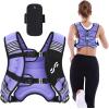 Sportneer Weighted Vest Woman: 8lb/12lb/15lb/20lb/25lb Weight Vest for Walking with Phone Bag, Adjustable Women Weighted Vest for Running Rucking Vest for Jogging Strength Training Weight Loss(Purple)