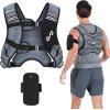 Sportneer Weighted Vest Woman: 8lb/12lb/15lb/20lb/25lb Weight Vest for Walking with Phone Bag, Adjustable Women Weighted Vest for Running Rucking Vest for Jogging Strength Training Weight Loss(Gray)