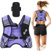 Sportneer Weighted Vest Woman: 8lb/12lb/15lb/20lb/25lb Weight Vest for Walking with Phone Bag, Adjustable Women Weighted Vest for Running Rucking Vest for Jogging Strength Training Weight Loss(Purple)
