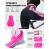 Sportneer Women Padded Bike Shorts – Bicycle Cycling Shorts for Womens Biking 4D Gel Padding for Mountain Bike and Road Bike(Black-pink)