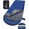 Sportneer 0 Degree Sleeping Bag, Crystal Velvet Fabric Lining XXL Winter Cold Weather Sleeping Bag, Big and Tall Zero Degree Camping, Detachable Hood Compression Sack